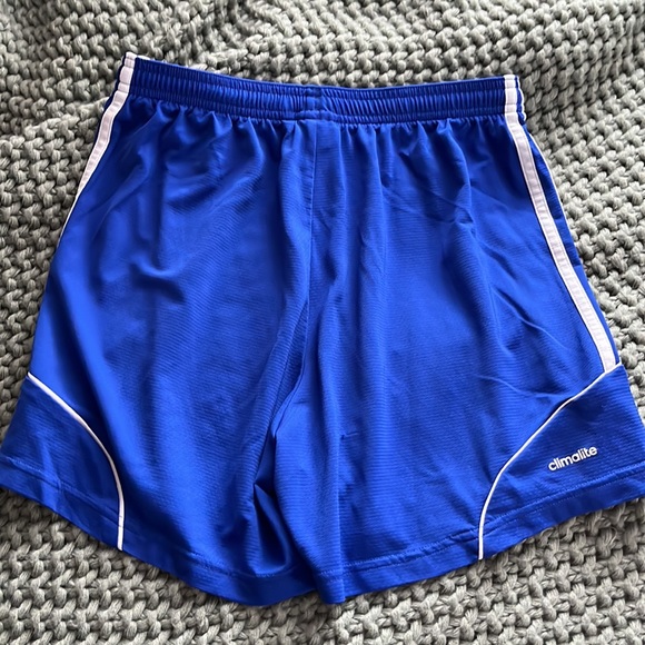 Adidas.. blue climalite soccer athletic shorts. - Picture 2 of 2